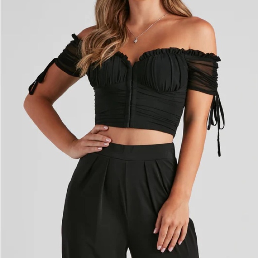 Windsor Corset Top - “Hooked In Ruched Crop Top”